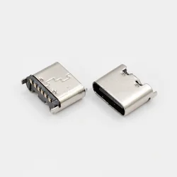 10pcs/lot Type C 6 Pin USB SMT Socket Connector USB 3.1 Type-C Female Placement SMD DIP For PCB design DIY high current charging