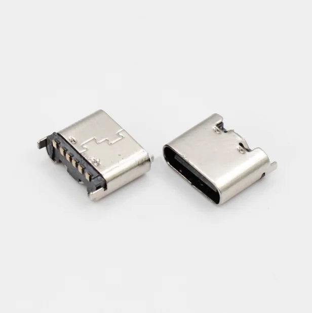 10 sztuk/partia typ C 6 Pin USB SMT gniazdo złącze USB 3.1 type-c kobieta umieszczenie SMD DIP dla PCB projekt DIY high current ładowania