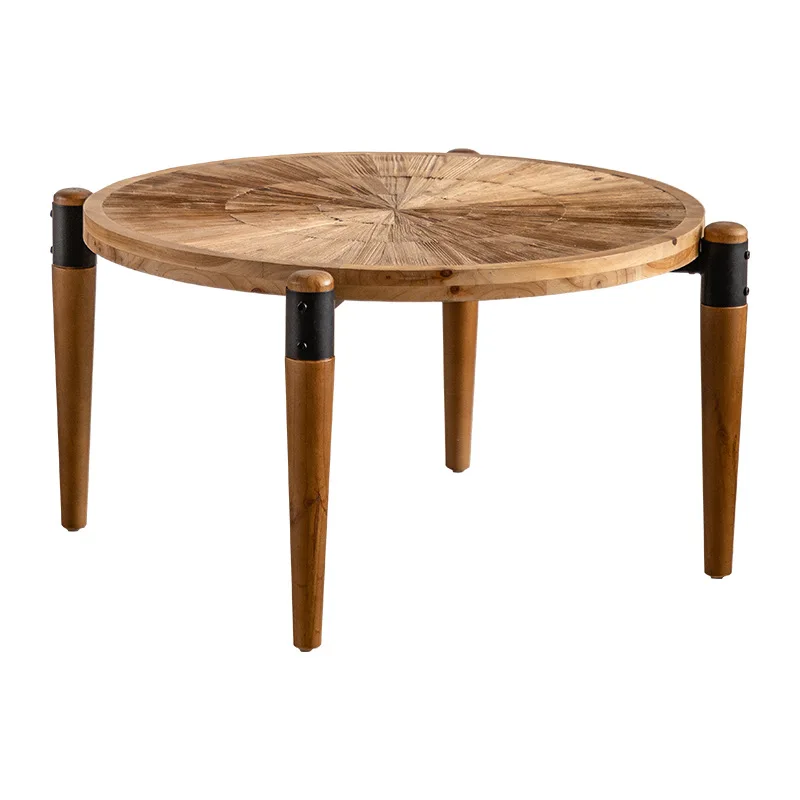 طاولة قهوة جديدة بلون سجل غرفة المعيشة من وابي صامت، طاولة جانبية إبداعية B & B، طاولة منخفضة، شقة صغيرة مستديرة من الصنوبر القديم