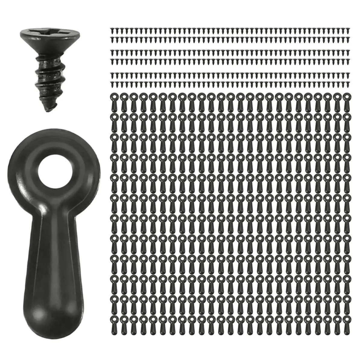 A77K 300 Picture Turn Button Fasteners Photo Frame Hardware and 300 Screws for Craft, Hanging, Drawing, Black