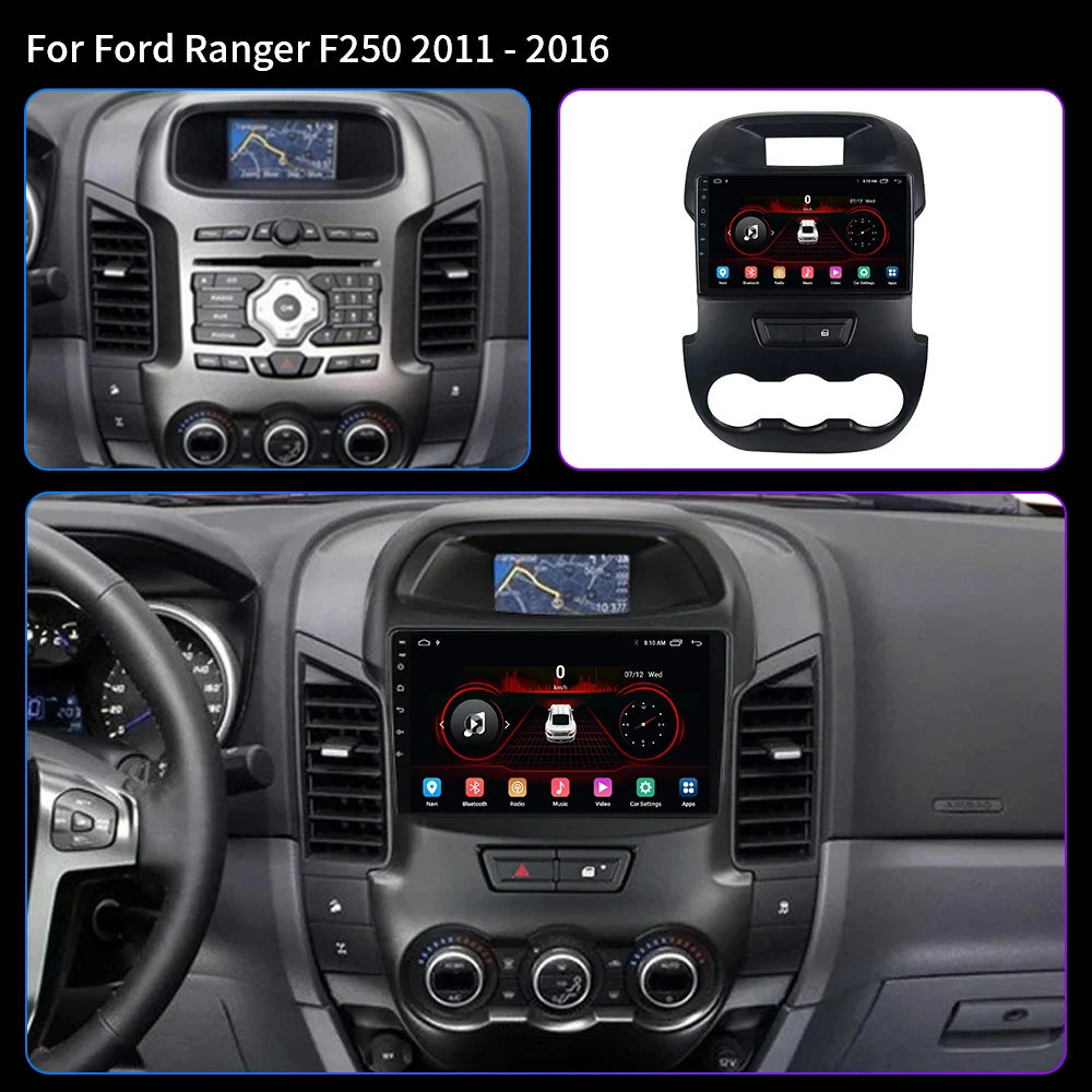 Radio de coche para Ford Ranger Xlt F250 2011-2016 reproductor Multimedia Android Autoradio 4G Carplay Wifi navegación GPS 2 Din unidad principal