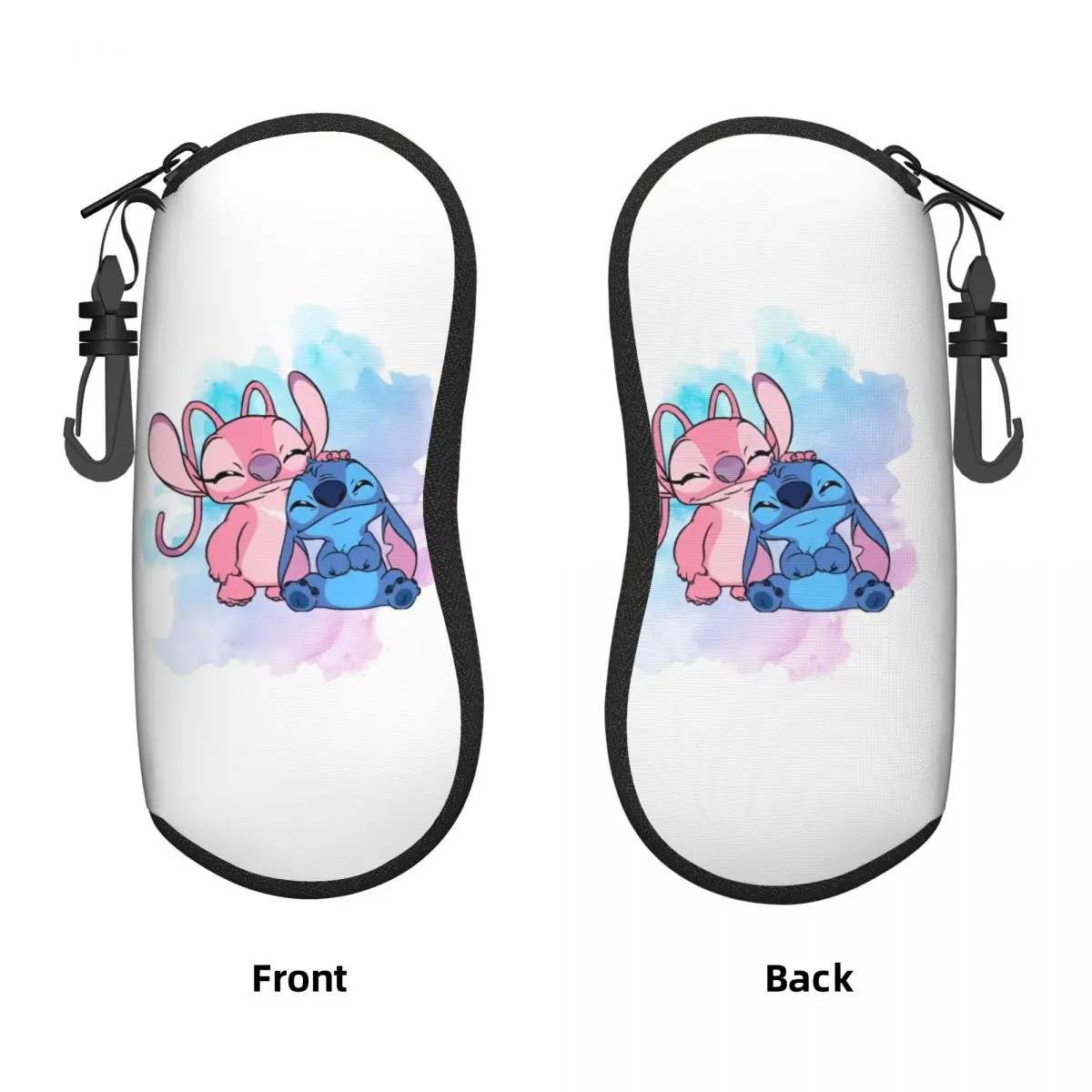 Kawaii Stitch And Angel Glasses Case Men Women Cartoon Comic Sunglasses Pouch Original Eyewear Bag Pocket Eyeglass Protector