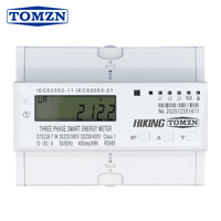 TOMZN DTS238-7 W 10(80)A 3*230V/400V 50/60Hz Three phase Din rail kWh Watt hour energy meter LCD RS485 control Modbus-RTU Class1