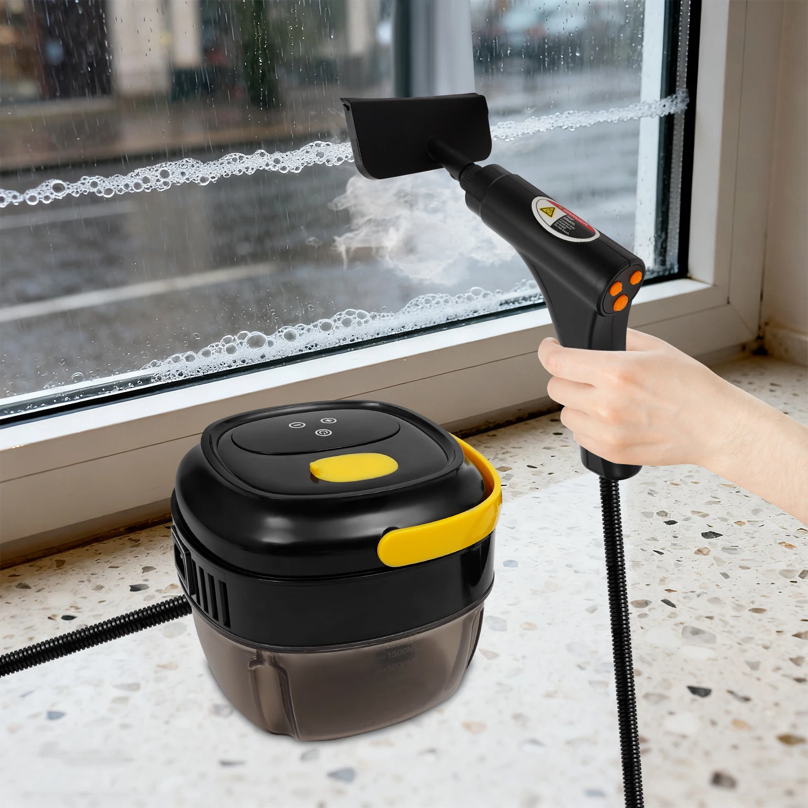 Odkurzacz parowy przenośny 1500W, wielofunkcyjny odkurzacz parowy do płyt kuchennych, mikrofalówek, garnków, patelni i okapów.