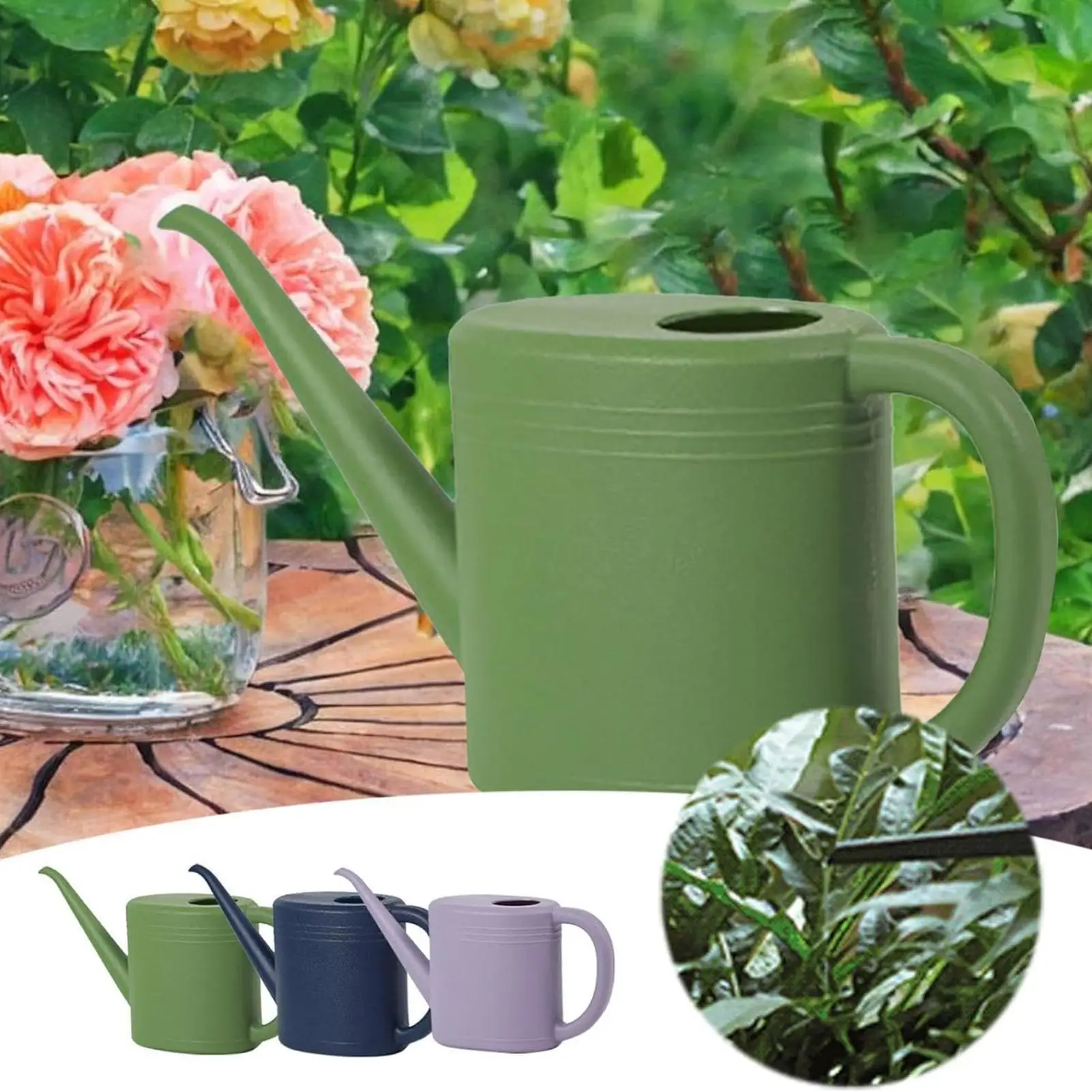1L Long Spout Watering Can Small Portable Indoor Plant Watering Pot With Narrow Spout Houseplant Garden Balcony Patio Watering