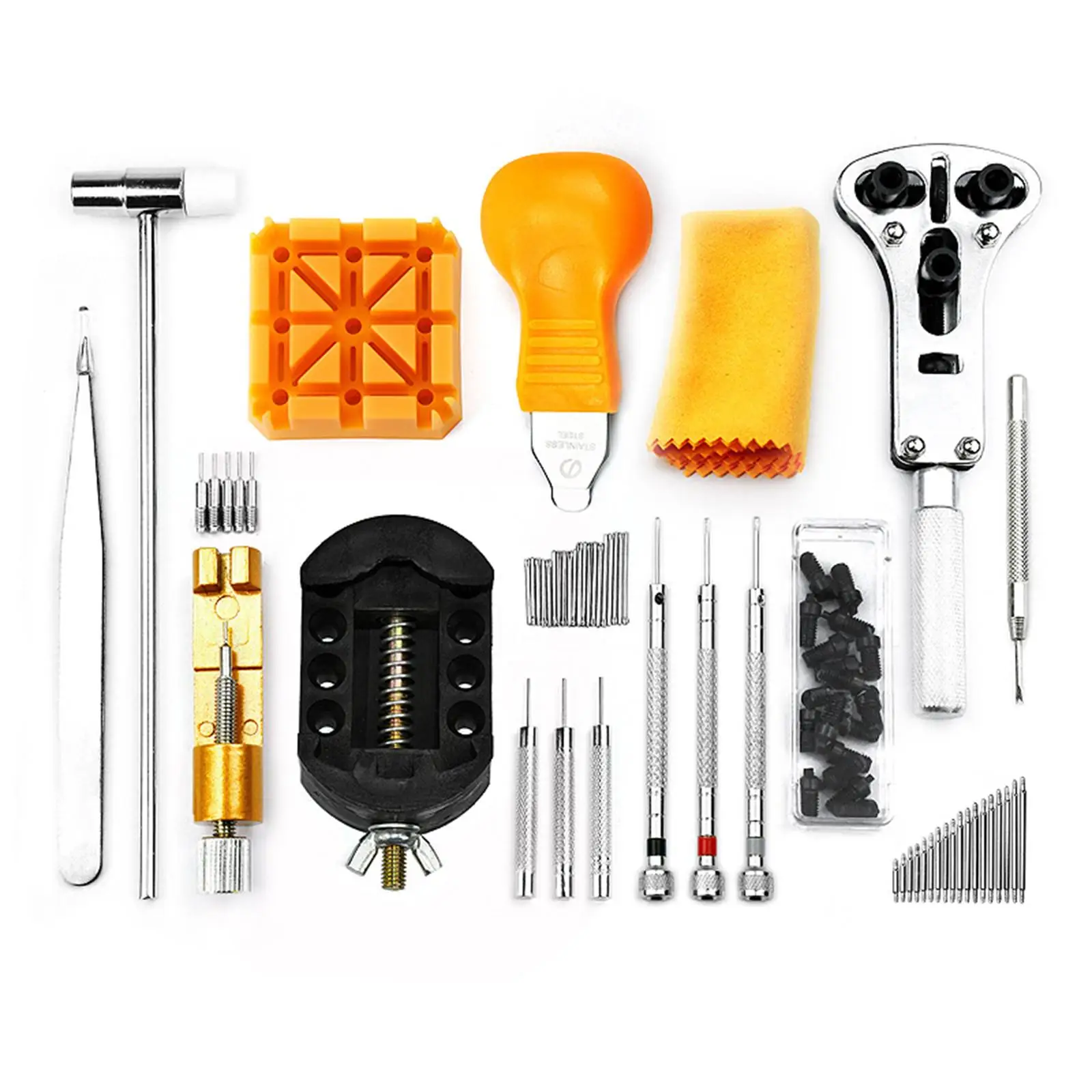 Watch Repair Tool Kit Professional with 168 Pieces for Opening Watch Back Battery Change Strap Fix
