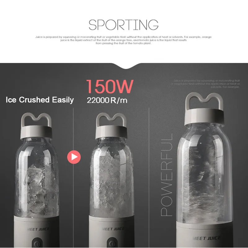 Новинка, портативная электрическая соковыжималка, блендер, семейная чашка для смузи фруктов и молока, домашняя и уличная Беспроводная соковыжималка