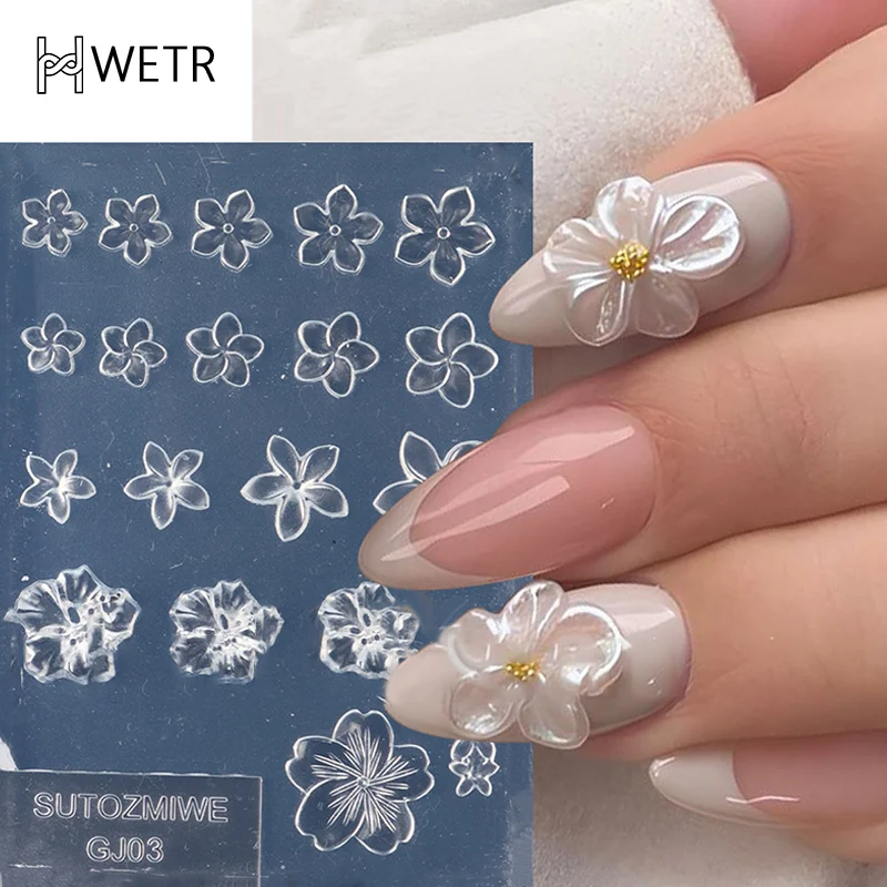 ทําด้วยมือ DIY Frangipani ซิลิโคนเล็บแม่พิมพ์สําหรับเล็บแฟชั่นดอกไม้เล็บออกแบบแม่พิมพ์สูงโปร่งใสแม่แบบ