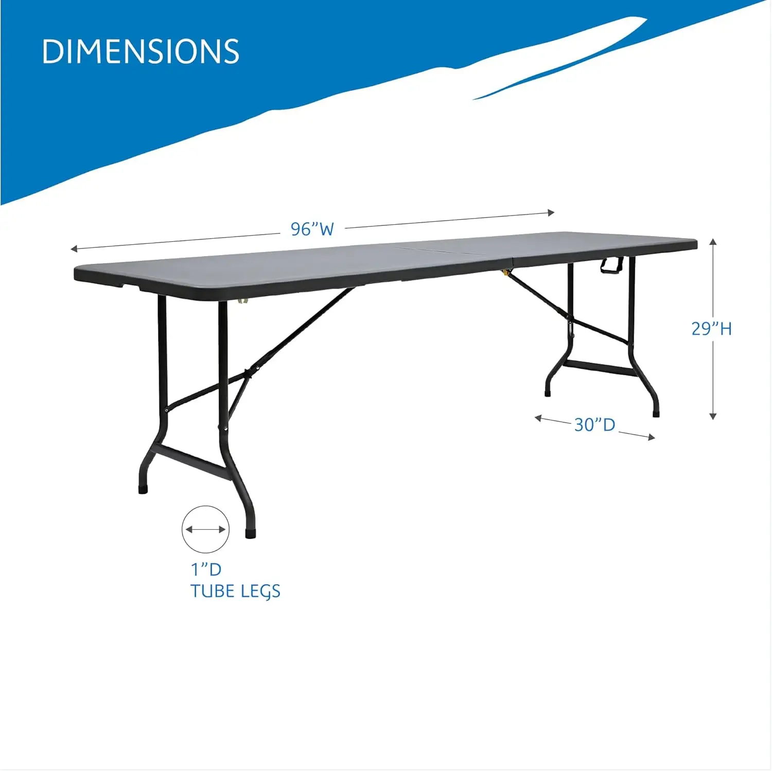 Center-Folding Table Indoor/Outdoor Charcoal 30