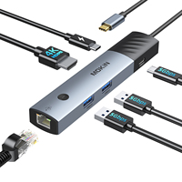 MOKiN 5/6/7 in 1 USB C Hub USB 3.0 Fast Charging PD 100W 4K 60Hz HDMI RJ45 1000Mbps Adapter for MacBook Air/Pro PC Accessories