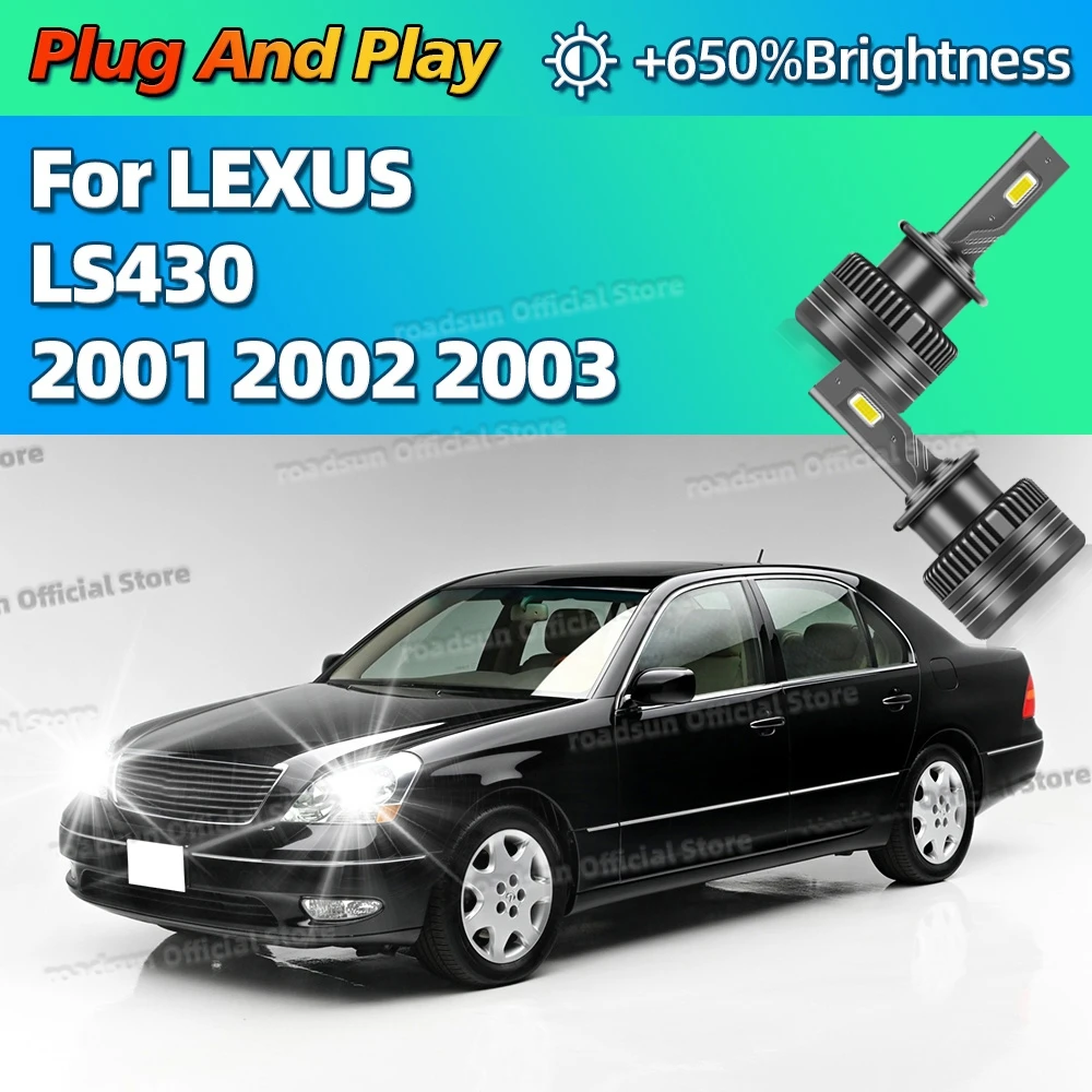 

2 шт. 30000LM фары D2S светодиодные лампы Canbus HID автомобильный свет 6000K Plug and Play для LEXUS LS430 2001 2002 2003 с вентилятором