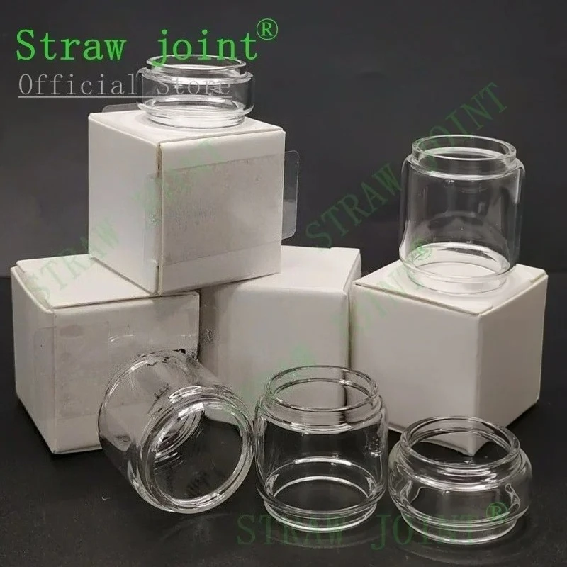 Straw Joint ID19-ID19.5mm Clear Bubble Glass Tube for Decorative Replacement Accessory