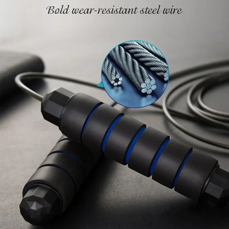 Jump Rope Tangle-Free Rapid Speed Jumping Rope Cable with Ball Bearings Steel Skipping Rope Gym Fitness Home Exercise Slim Body