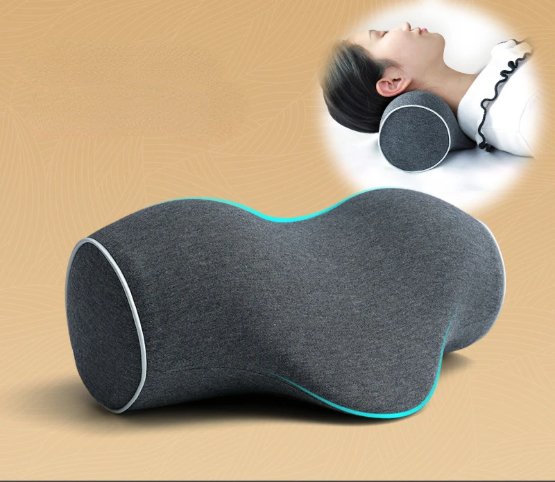 

New style cervical spine pillow antiarch traction pillow PU memory cotton pillow core pure cotton set portable neck pillow