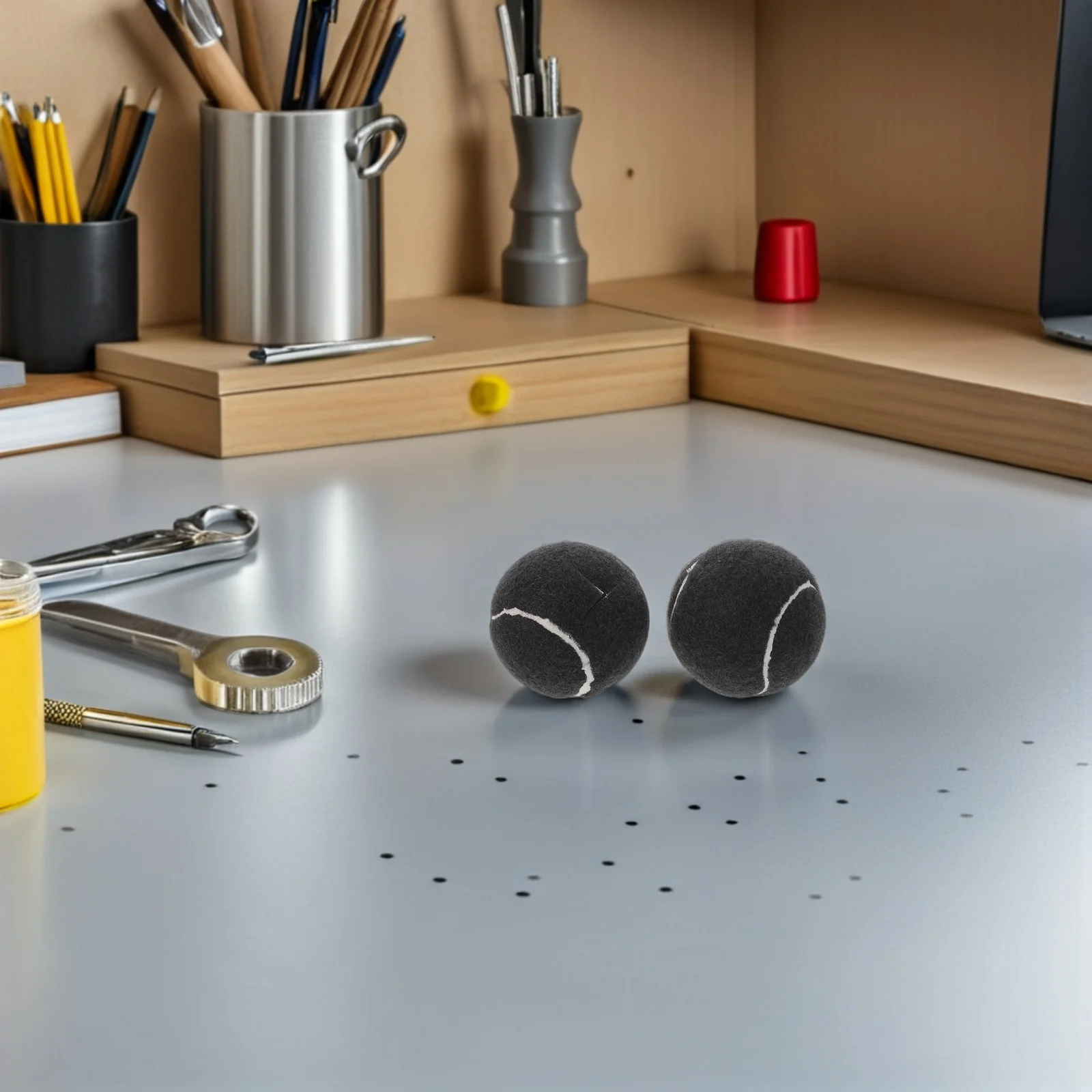 

12Pcs Quiet Chair Foot Covers Precut Tennis Ball Caps for Furniture Legs Non-Slip Floor Protectors Universal Fit for Desks