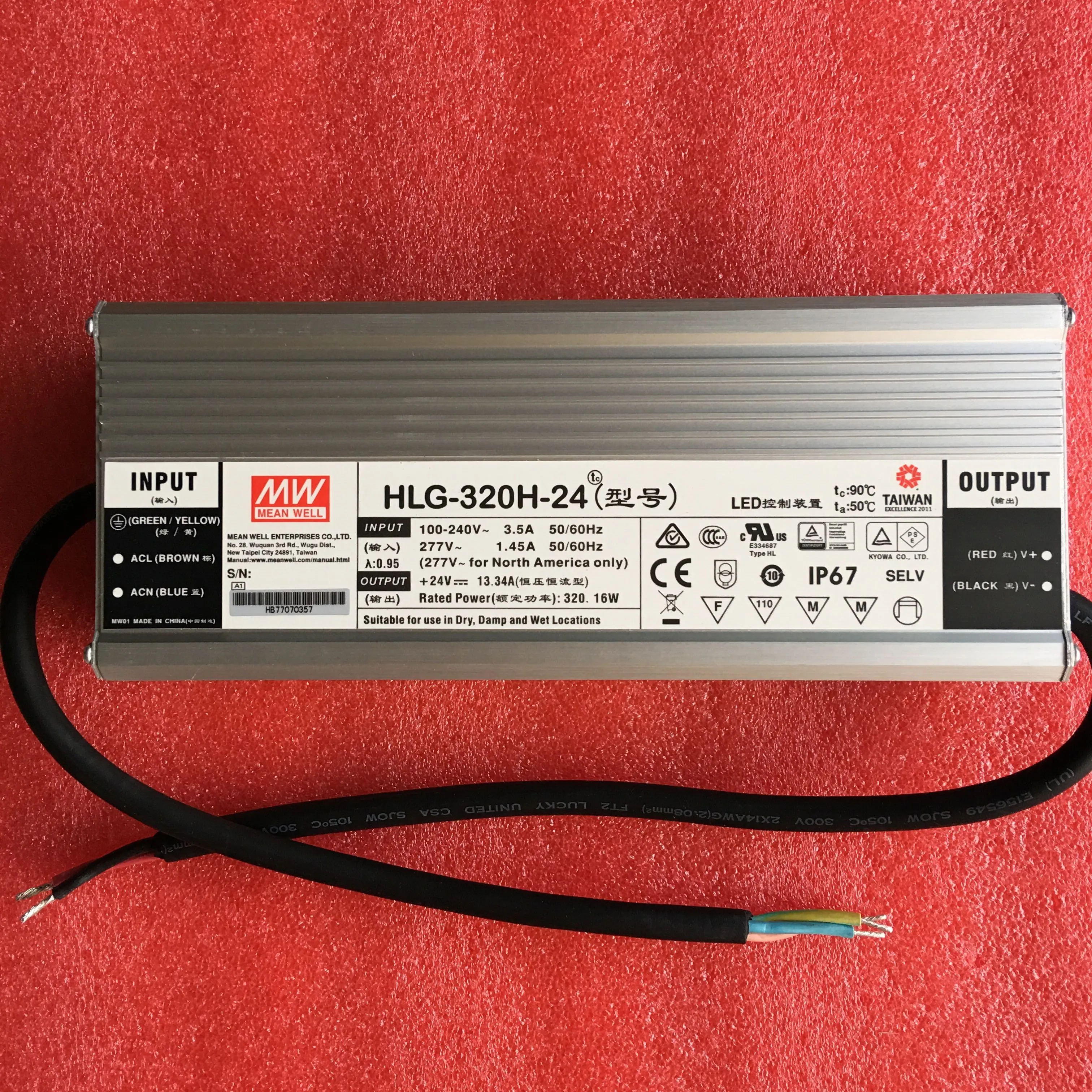 MEAN WELL HLG-320H HLG-320H-12A HLG-320H-24A HLG-320H-36A 320W