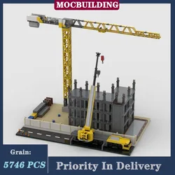 MOC Urban Construction Site Tower Crane Model Building Block Assembly Truck Street View Architecture Collection Series Toy Gifts