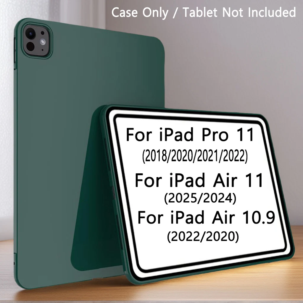 

Чехол для iPad Pro 11 (2022/2021/2020/2018) Air 11 2024 2025 M2 M3/Air 10,9 дюйма 2020 2022 Противоударный мягкий корпус из ТПУ