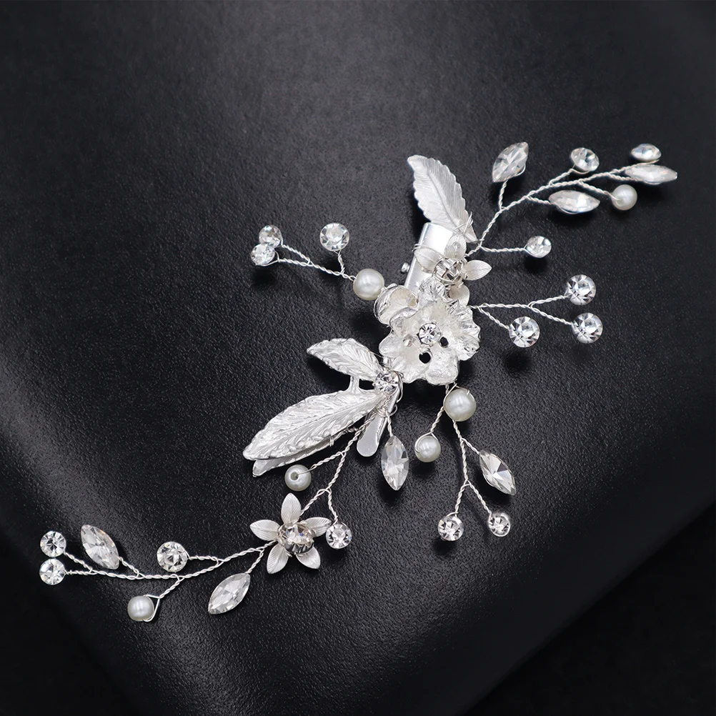 

Pearl Rhinestone Hair Clip Alloy Bridal Barrettes Elegant Hair Ornament Wedding Party Decor Styling Accessories Silver
