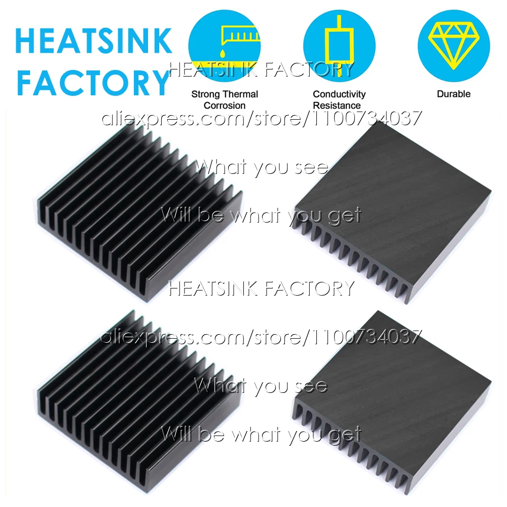 40x40x11mm Black Aluminum Heatsink Cooling Radiator for Electronic IC Chip MOS RAM AMD CPU LED Cooler Heat Dissipation