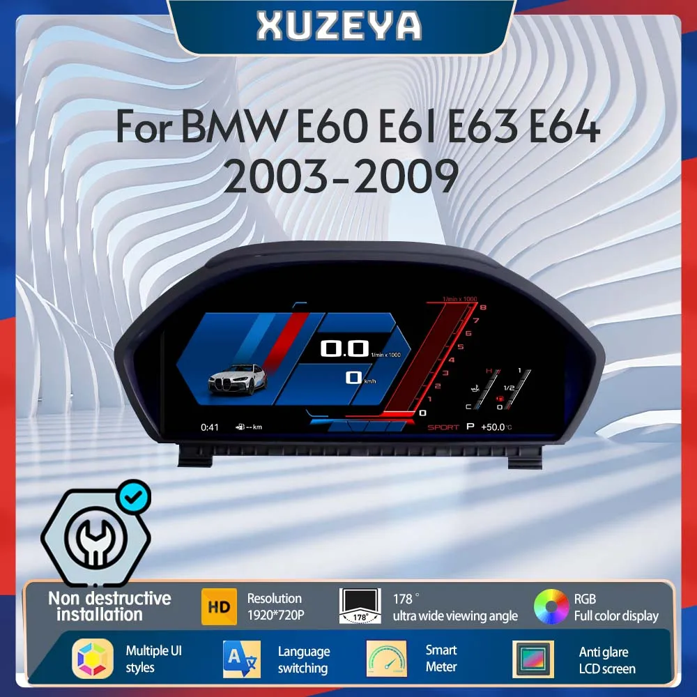 Cluster Digital Dashboard For BMW E60 E61 E63 E64 2003-2009 CCC CIC Odometer Speedometer Dashboard Carplay Virtual Cockpit