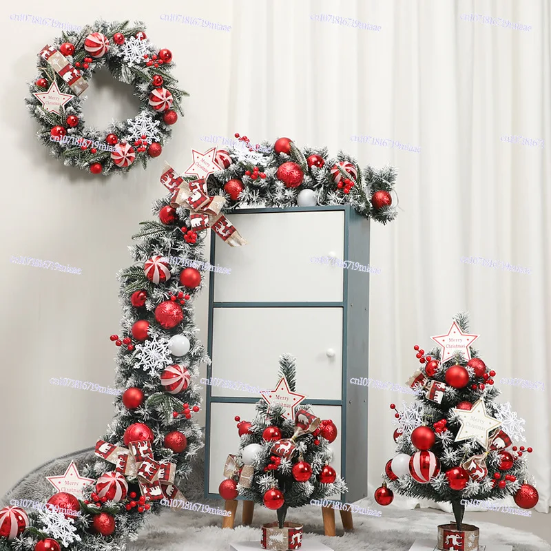 Christmas Ornaments Home Christmas Tree Glow Rattan Small Tree Tabletop Ornament 50CM Garland Window Arrangement
