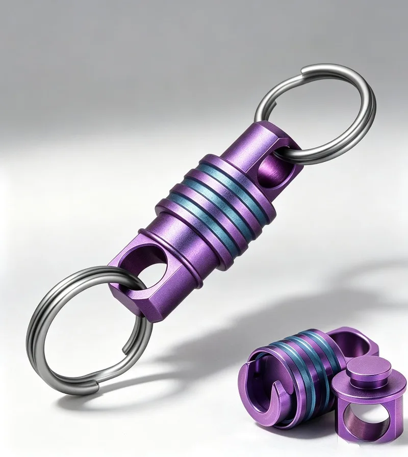 Titanium Quick Release Keychain Small Detachable Key Chain Ring Portable EDC Key Holder Outdoor Split Keyring