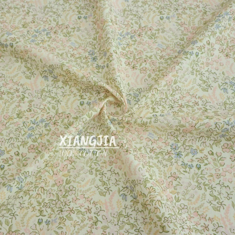 140x50cm 100% Baumwolle 40s Poplin Hochwertiger Vintage-Ton Blumenmuster Oberteil Hemdkleid Langer Rock Kinderbekleidungsstoff – Detail 3