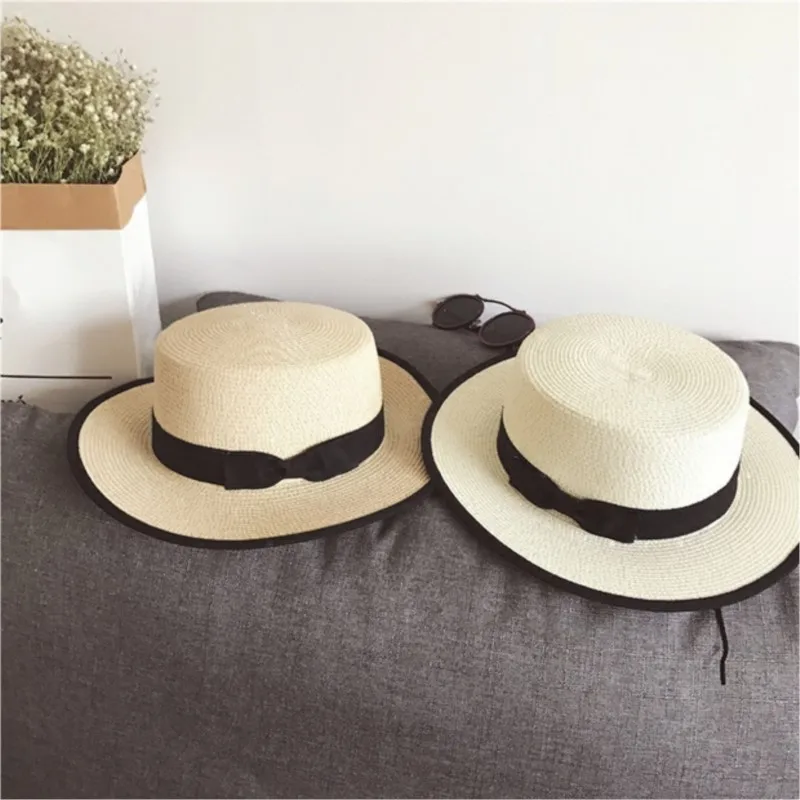 Flat-topped hat women's versatile brim top seaside vacation for outings