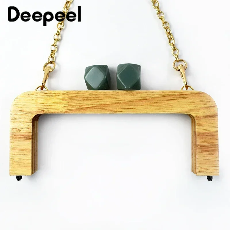 Deepeel New 20*8cm Resin Head Wooden Handle Purse Frames for Bag Handbag Closure Brackets Buckle Kiss Clasp DIY Bags Accessories