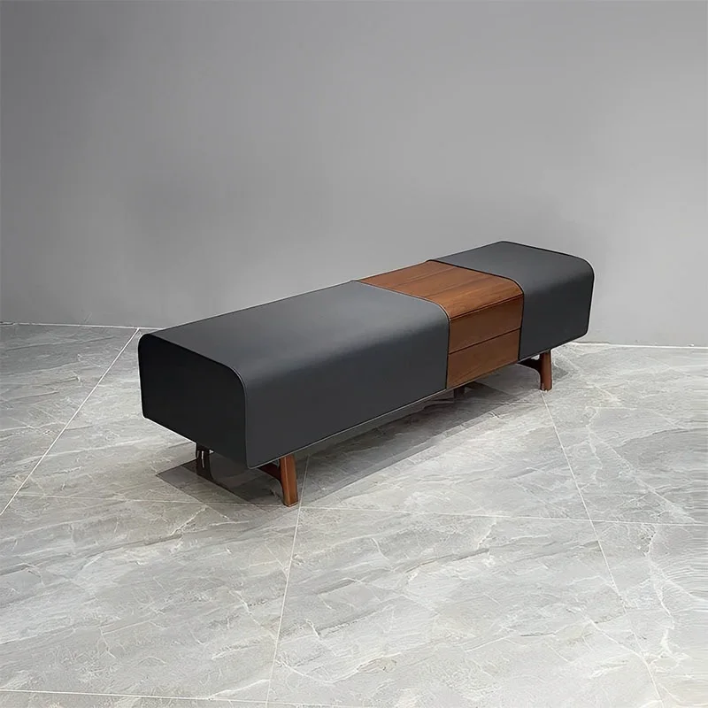 Hh2cc light luxury design solid wood bedside stool modern simple shoe changing stool
