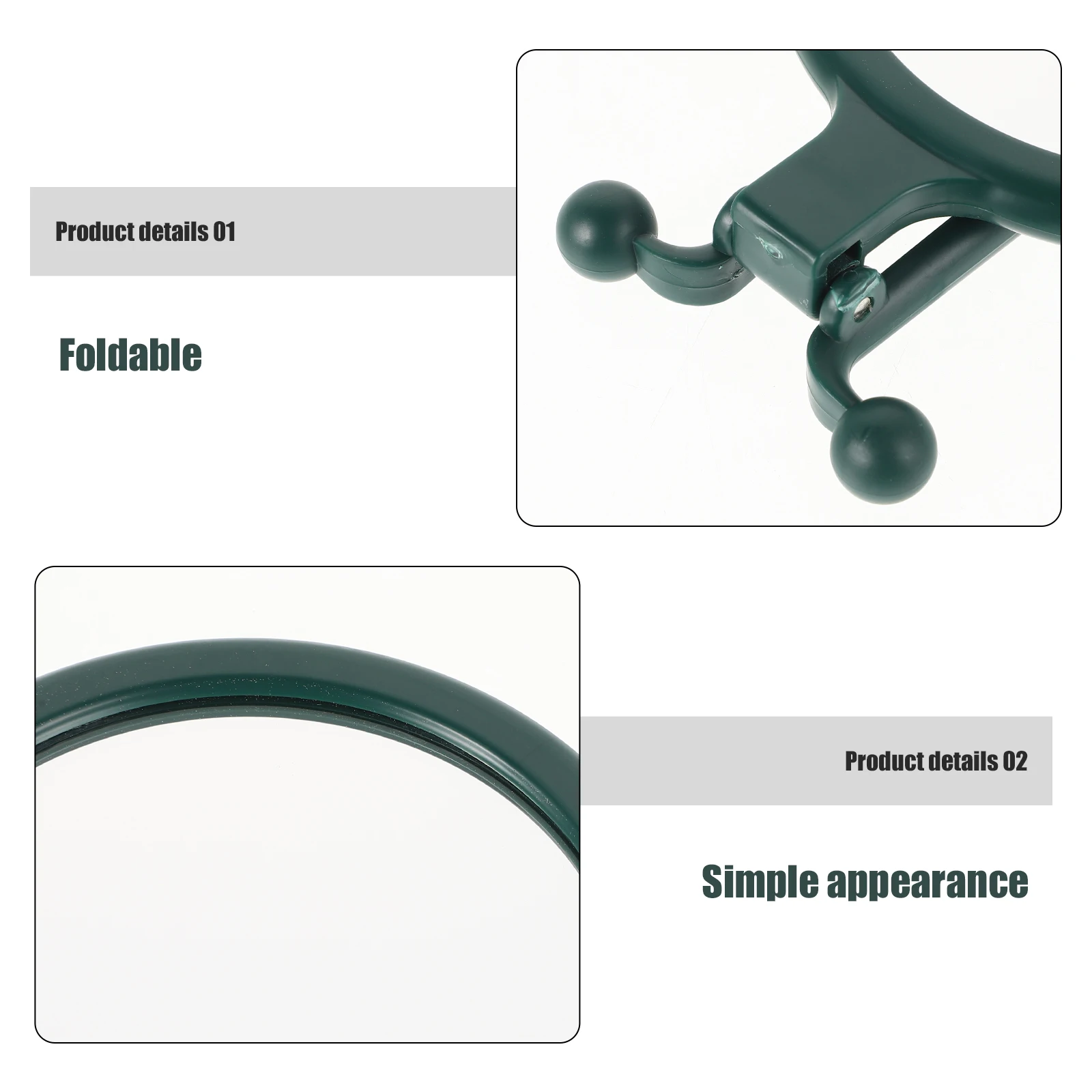 5倍拡大両面化粧鏡 折りたたみ式ハンドヘルドコンパクトデザイン 旅行用バスルームドレッシングテーブル用