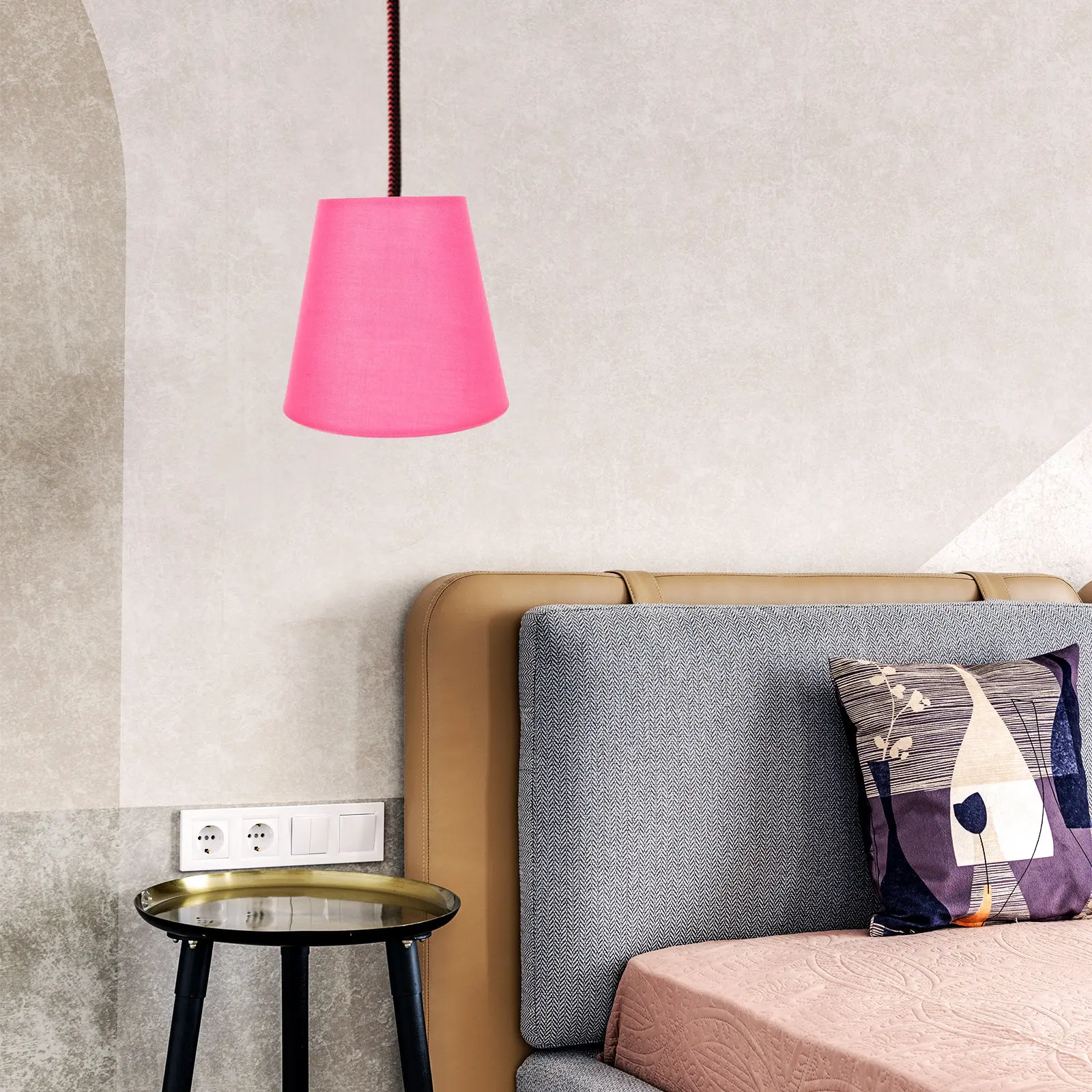 Fabric Clip-on Lampshade for Table Lamp Wear-Resistant Light Cover Soft Comfortable Home Lamp Shade Suitable for Desk Bedroom