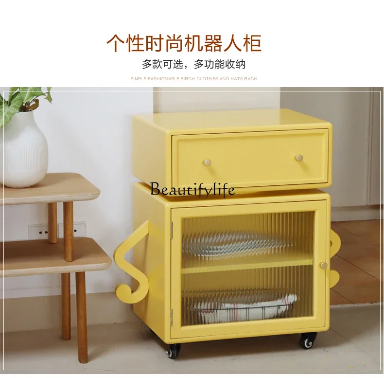 35Modern Robot Side Table Storage Bedside Display Cabinet