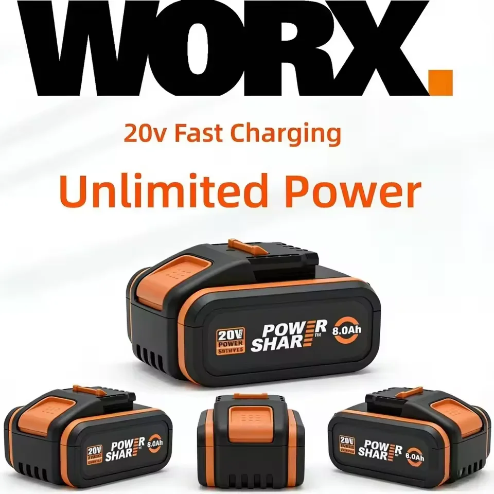 WORX 20V 4.0Ah 6.0Ah 8.0Ah Lithium Ion Battery, Adapted To WA3551 WA3553, High-speed Discharge, for WORX Wireless Power Tools