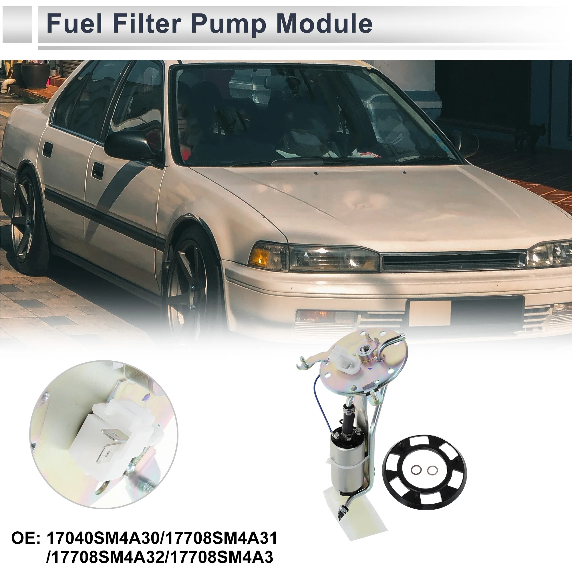 

X Autohaux Electric Fuel Pump Assembly for Honda Accord 1990-1993 L4 2.2L Gas Fuel Filter Pump Module No.17040SM4A30