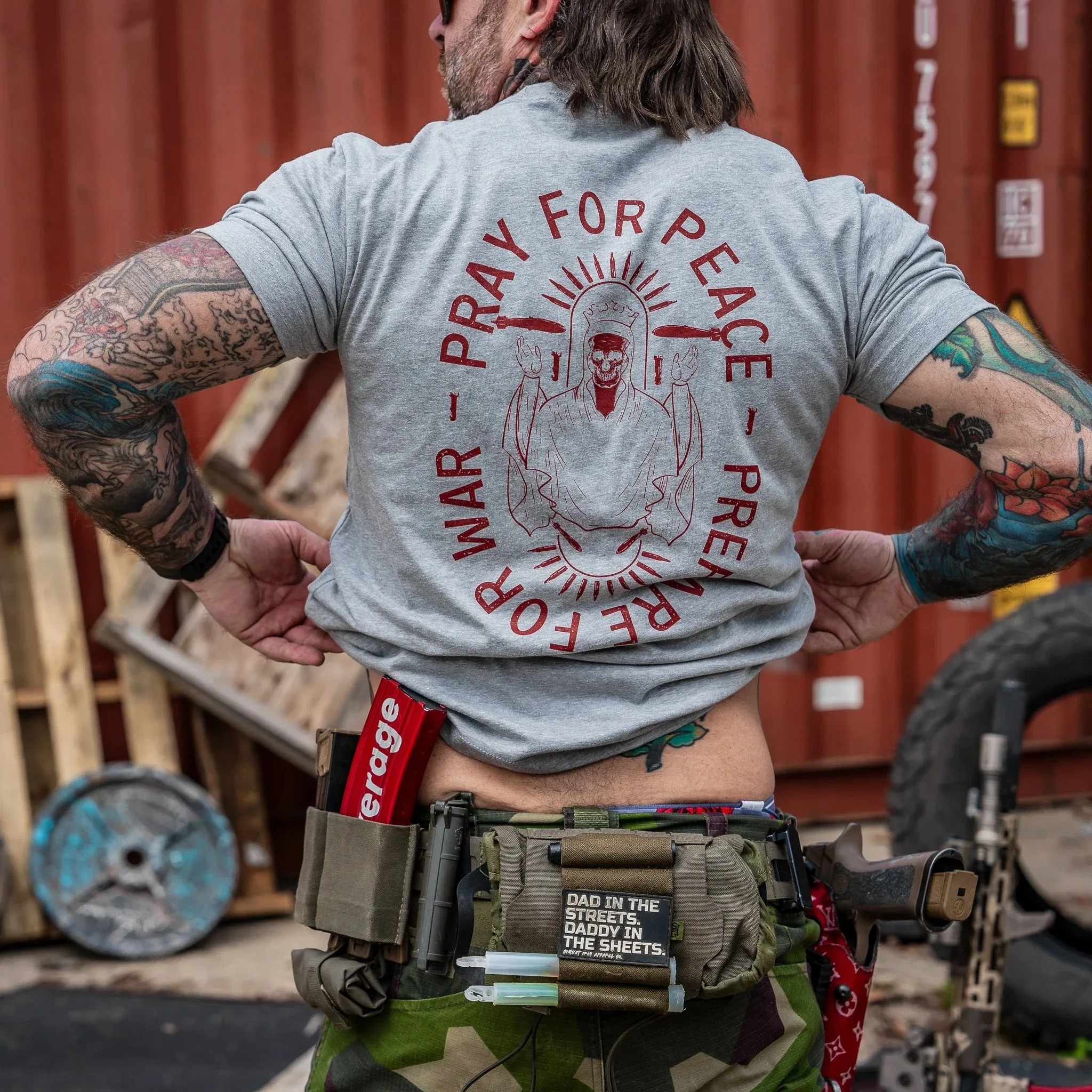 AliExpress NONE Pray for Peace. Prepare for War. Men's T-Shirt High-end Luxury Is for Both Men and Women Top Y2k 2025 Summer Hot Sale