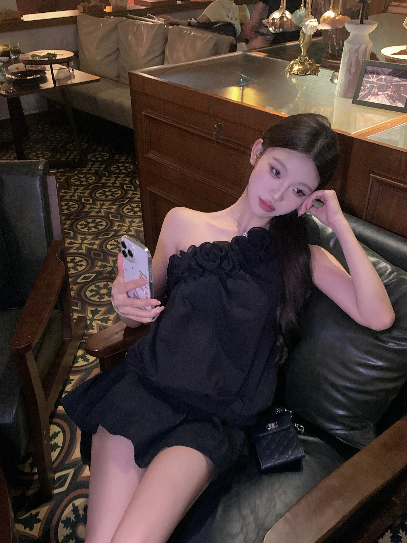 

EU Floral oulder Bared Top Women's Hanging Ne Bud Vest New Sle Casual Cotton Svel irt for Commuting