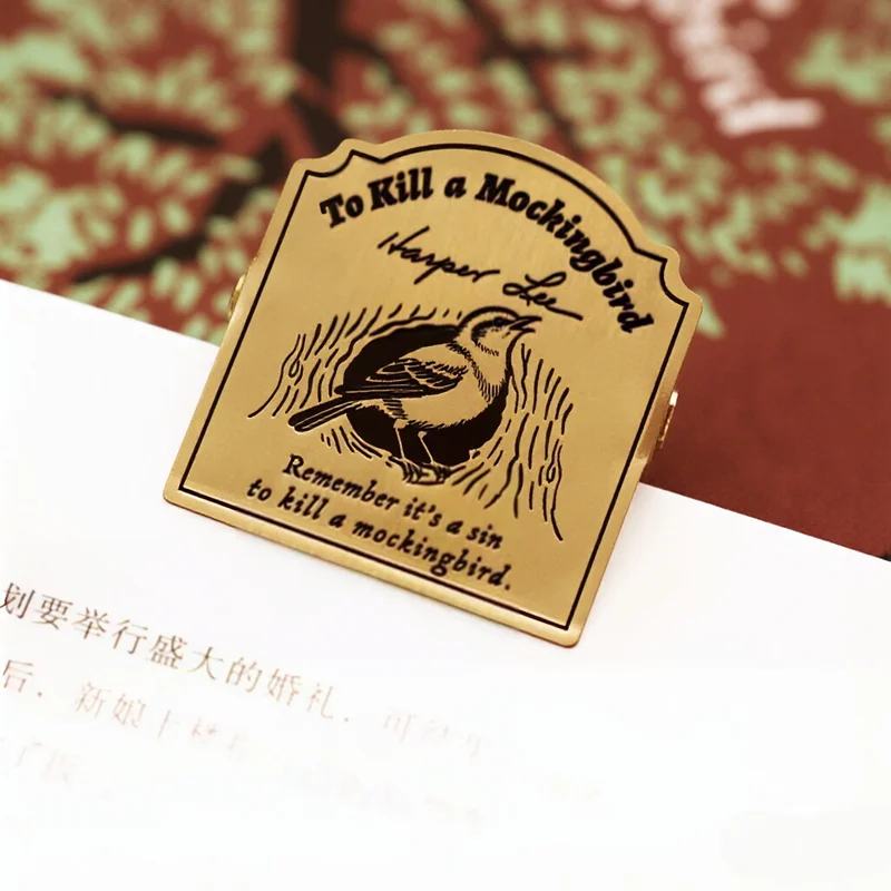 Vintage Brass Journal Clip, To Kill a Mockingbird Themed Book Clip, Sealing Clips for Bag Paper Organizer