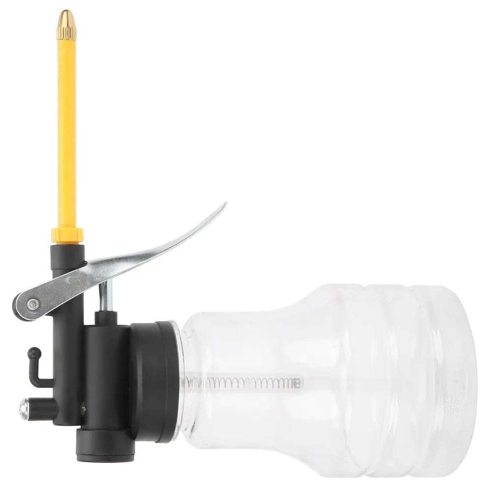 Manual 250ml Capacity High Pressure Oiler Straight Spout Short Tube Pistol Pump Oiler Lubrication Oil Bottle Home Use