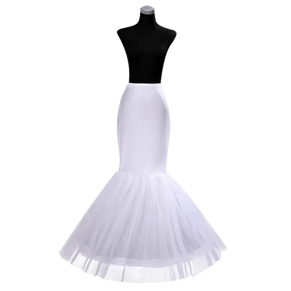 Branco nupcial sereia para vestido mulher petticoat crinoline underskirt casamento hoop saia anáguas