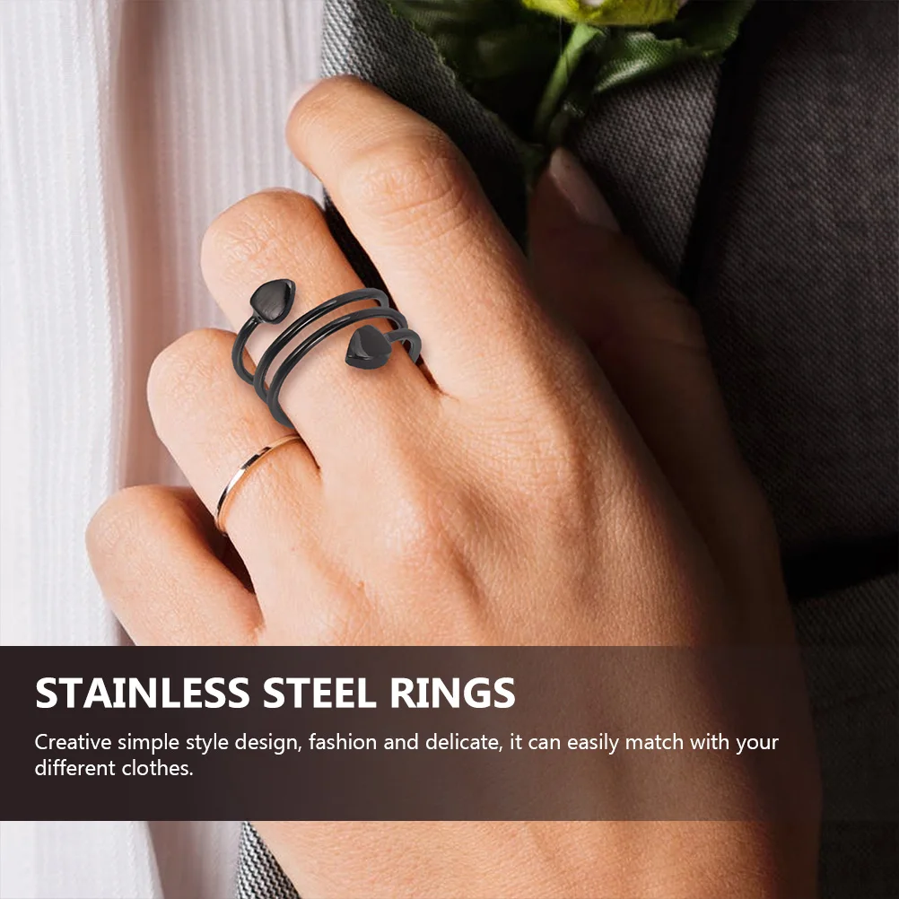 

Magnet Energy Heart Ring Fashion Durable Simple Style Finger Ring Stainless Steel Rings Couple Jewelry Stainless Steel Rings