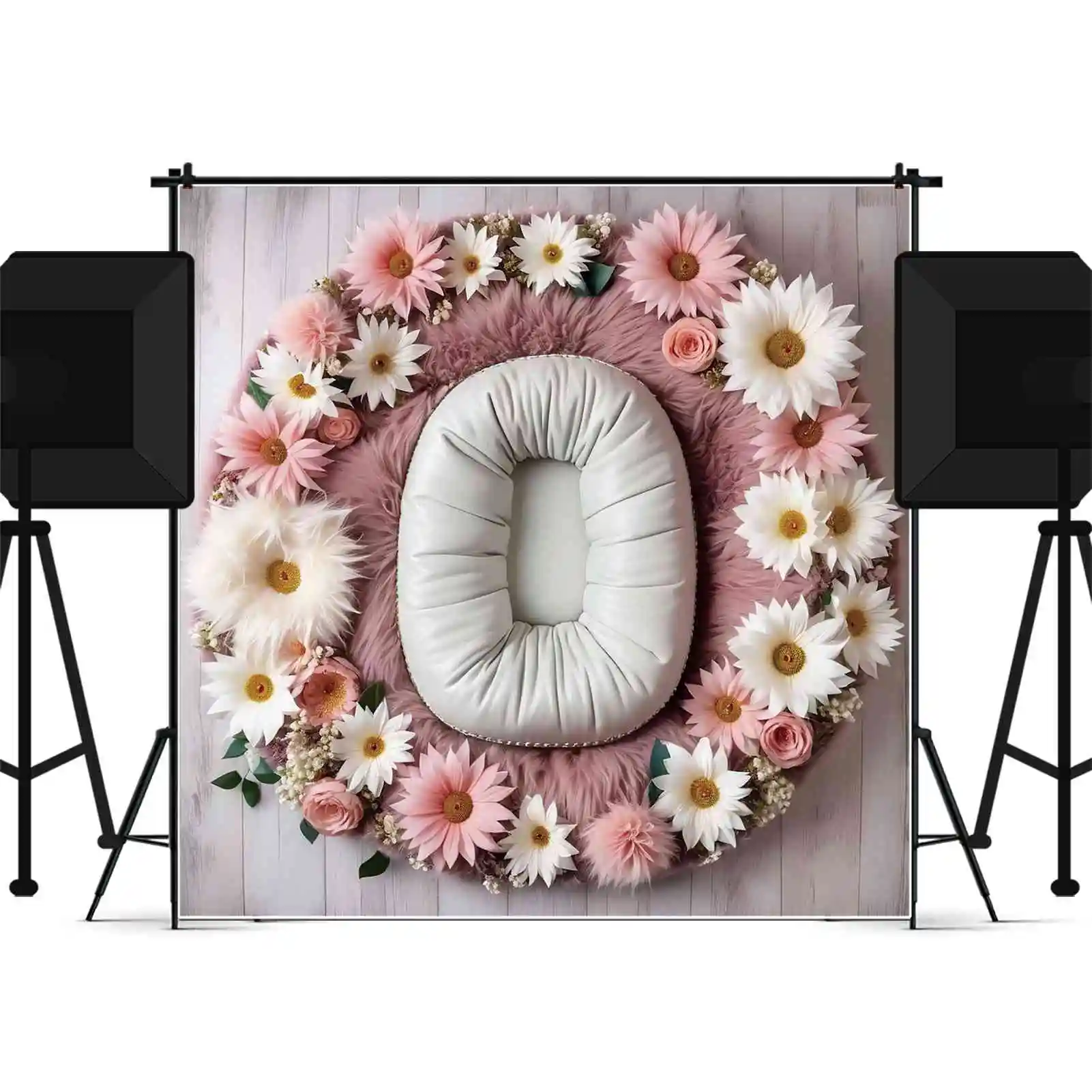 MOON.QG Newborn Baby Photo Props Tools Backdrop Flower Blanket Portrait Photography Background Photographic Studio Photozone