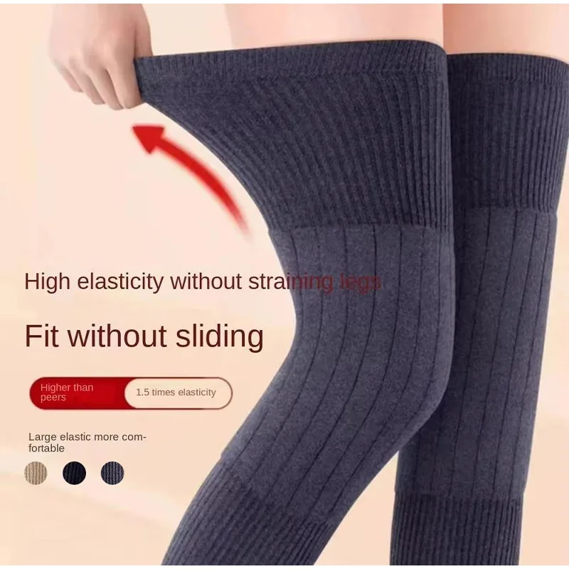 Nuevas rodilleras de lana de Cachemira para mujeres y hombres, rodillera para artritis de pierna fría, protector de piernas para deportes al aire libre de invierno, calentadores de piernas a prueba de frío