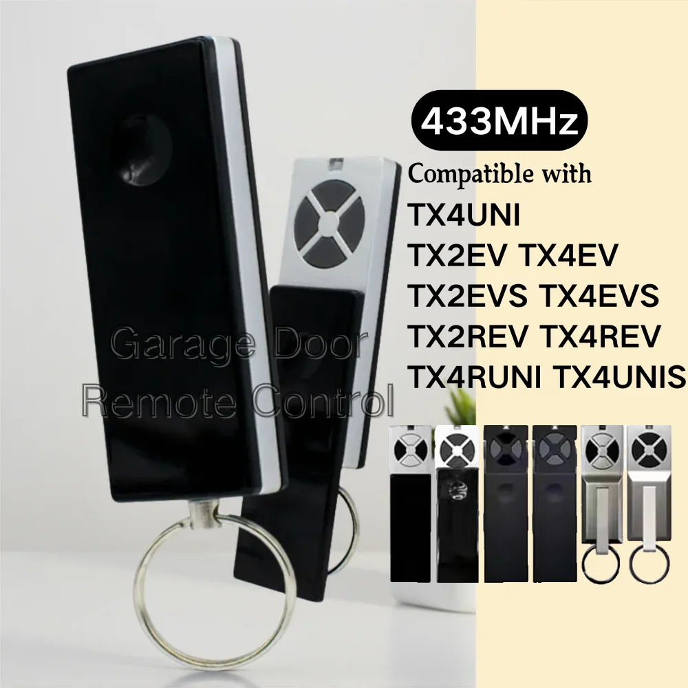 

TX4UNI TX2EV TX2REV TX4UNIS TX4UNIF TX4RUNI Rolling Code 433MHz Garage Door Compatible with Remote Control Opener