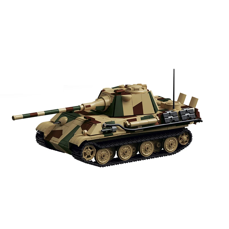 1678 Teile 1:28 Maßstab Militär WWII Panther II Panzer Bausteine Klassische Dreifarben-Tarnung Vollfarbig Bedruckte Teile