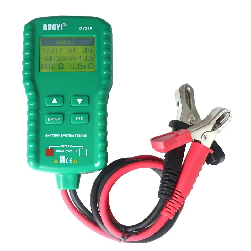 

DY219 Battery Tester for Cars and Motorcycles 12V Voltage Checker Auto Battery Diagnostic Device