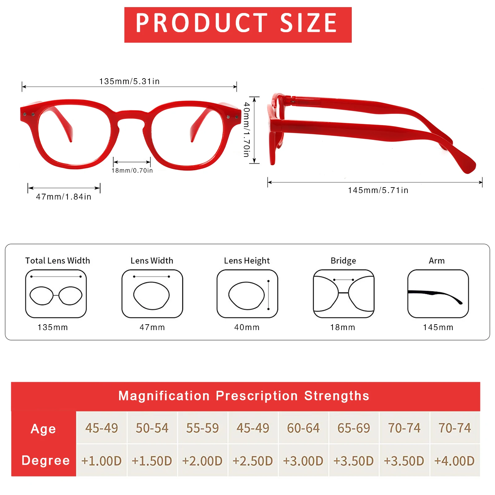 Turezing 4 Pack Fashion Round Frame  Reading Glasses Women Lightweight  Anti  Eyestrain Eyewear  Presbyopic Eyeglasses