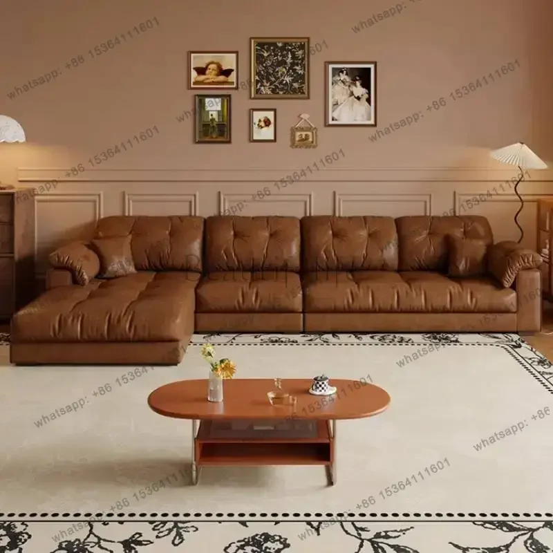LJY Latex Designer Living Room Sofas Brown Minimalist Nordic Modern Living Room Sofas Puff Lounge Divano Angolare Moderno Furnit