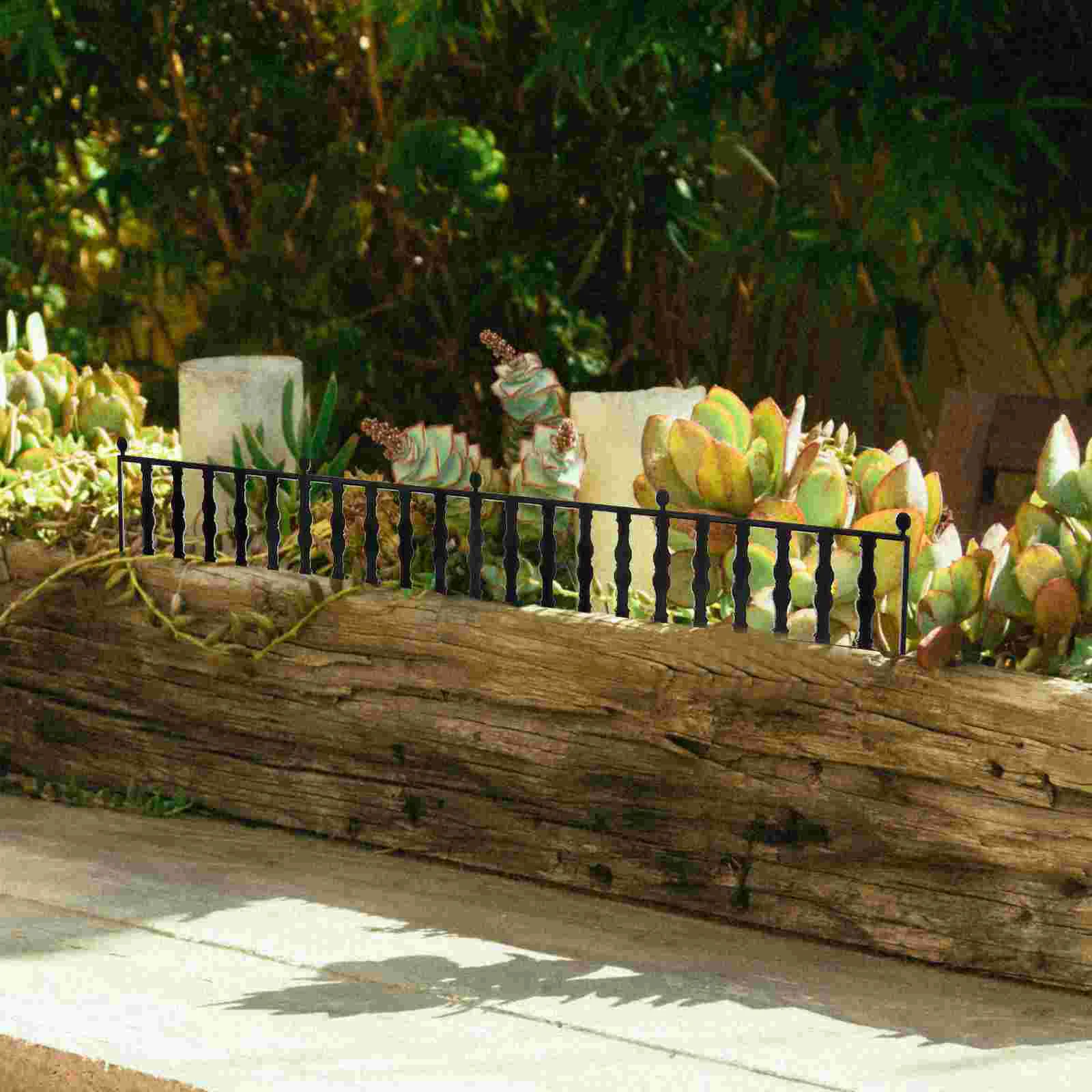 8 Pcs Hand-assembled Sandbox Architectural Model Railings Flower Pot Fence Ornament Miniature Vintage Abs Fences Adornment